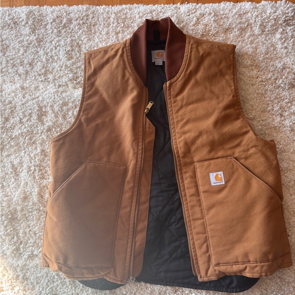 Carhartt Other - Carhartt Black Quilted Lined Vest with Gold Logo